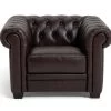 Habitat Chesterfield Leather Armchair - Walnut -Habitat 6228367 R Z001A