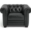 Habitat Chesterfield Leather Armchair - Black 2 Habitat Chesterfield Leather Armchair - Black -Habitat 6250988 R Z001A