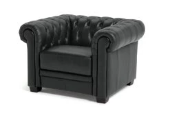 Habitat Chesterfield Leather Armchair - Black -Habitat 6250988 R Z002A