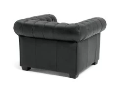 Habitat Chesterfield Leather Armchair - Black -Habitat 6250988 R Z003A
