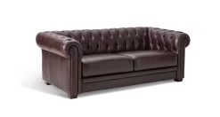 Habitat Chesterfield Leather 3 Seater Sofa - Chocolate -Habitat 6257101 R Z002A