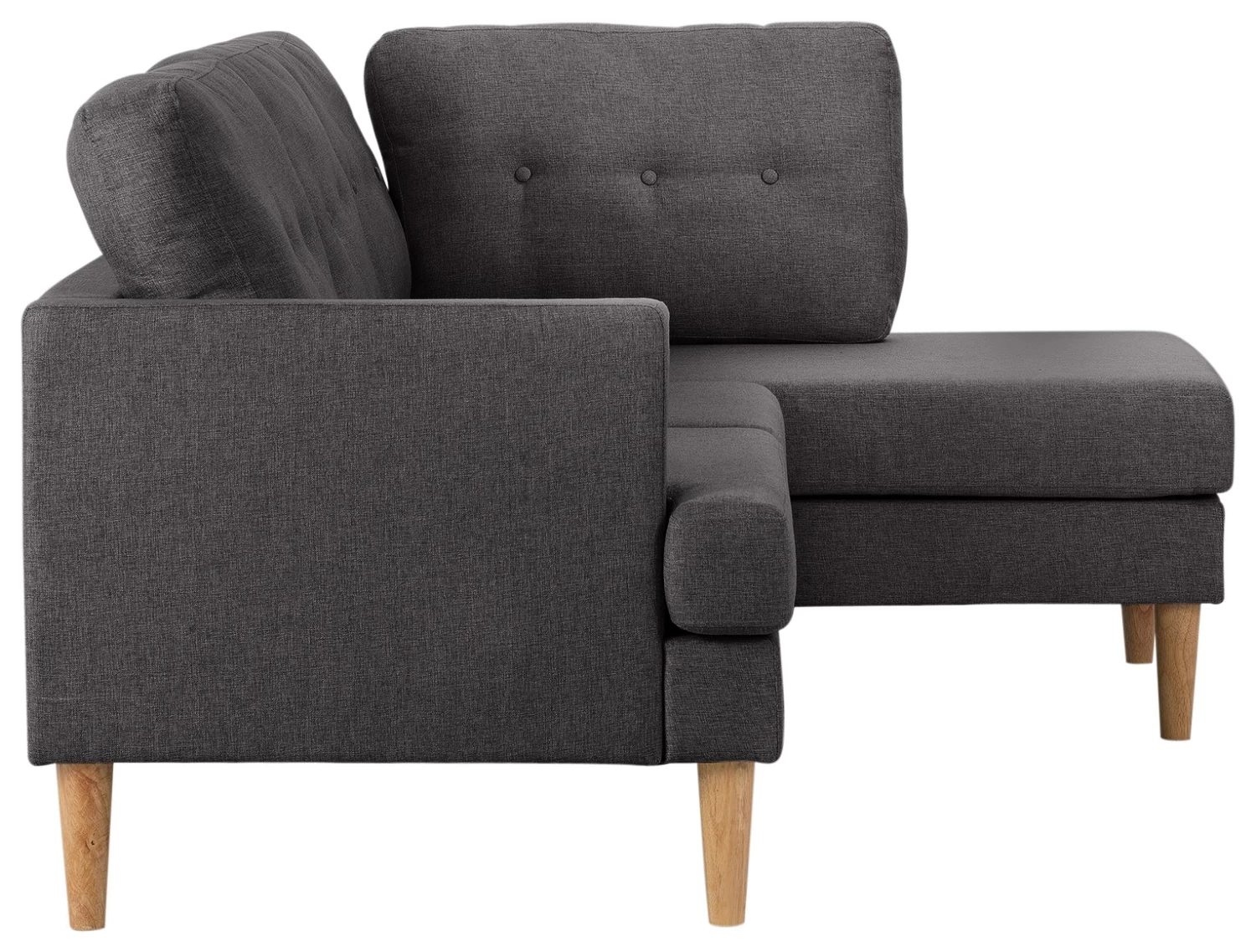 Habitat Joshua Fabric Corner Chaise Sofa - Charcoal 7 Habitat Joshua Fabric Corner Chaise Sofa - Charcoal - Image 5
