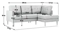 Habitat Joshua Fabric Corner Chaise Sofa - Charcoal 17 Habitat Joshua Fabric Corner Chaise Sofa - Charcoal -Habitat 6259082 R Z020A