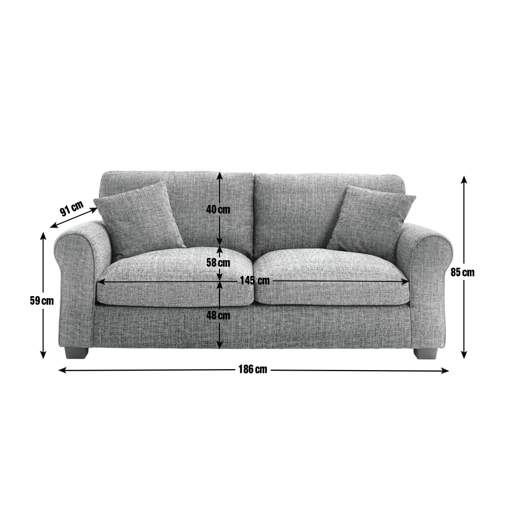 Habitat Lisbon Fabric 3 Seater Sofa - Beige 6 Habitat Lisbon Fabric 3 Seater Sofa - Beige - Image 4