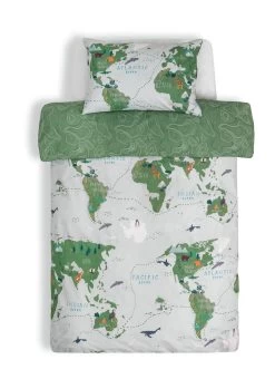 Habitat Kids Cotton World Map Print Bedding Set - Toddler -Habitat 6823786 R Z002A