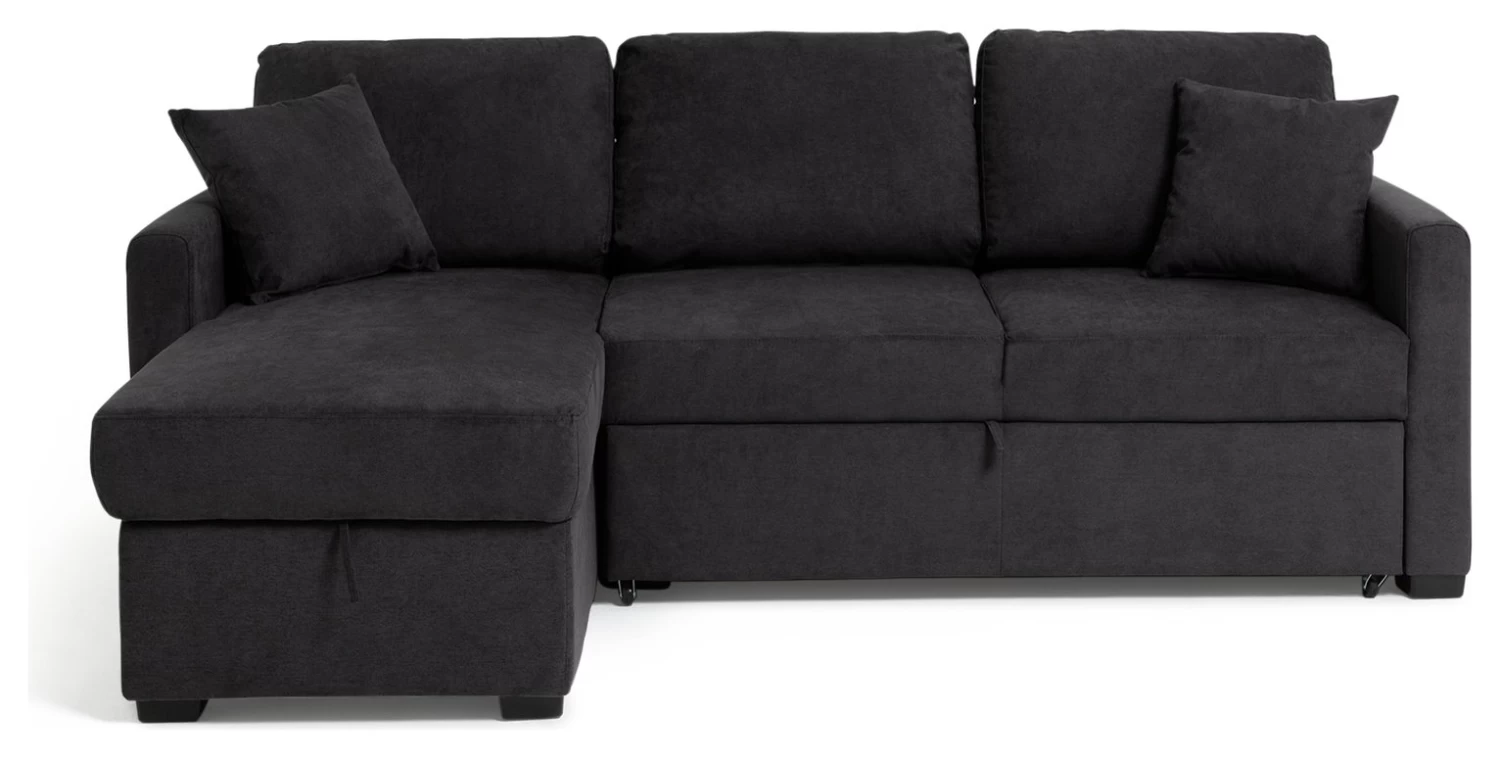 Habitat Reagan Left Corner Chaise Sofa Bed - Charcoal 3 Habitat Reagan Left Corner Chaise Sofa Bed - Charcoal