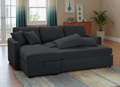 Habitat Reagan Left Corner Chaise Sofa Bed - Charcoal 14 Habitat Reagan Left Corner Chaise Sofa Bed - Charcoal -Habitat 6980038 R Z001C