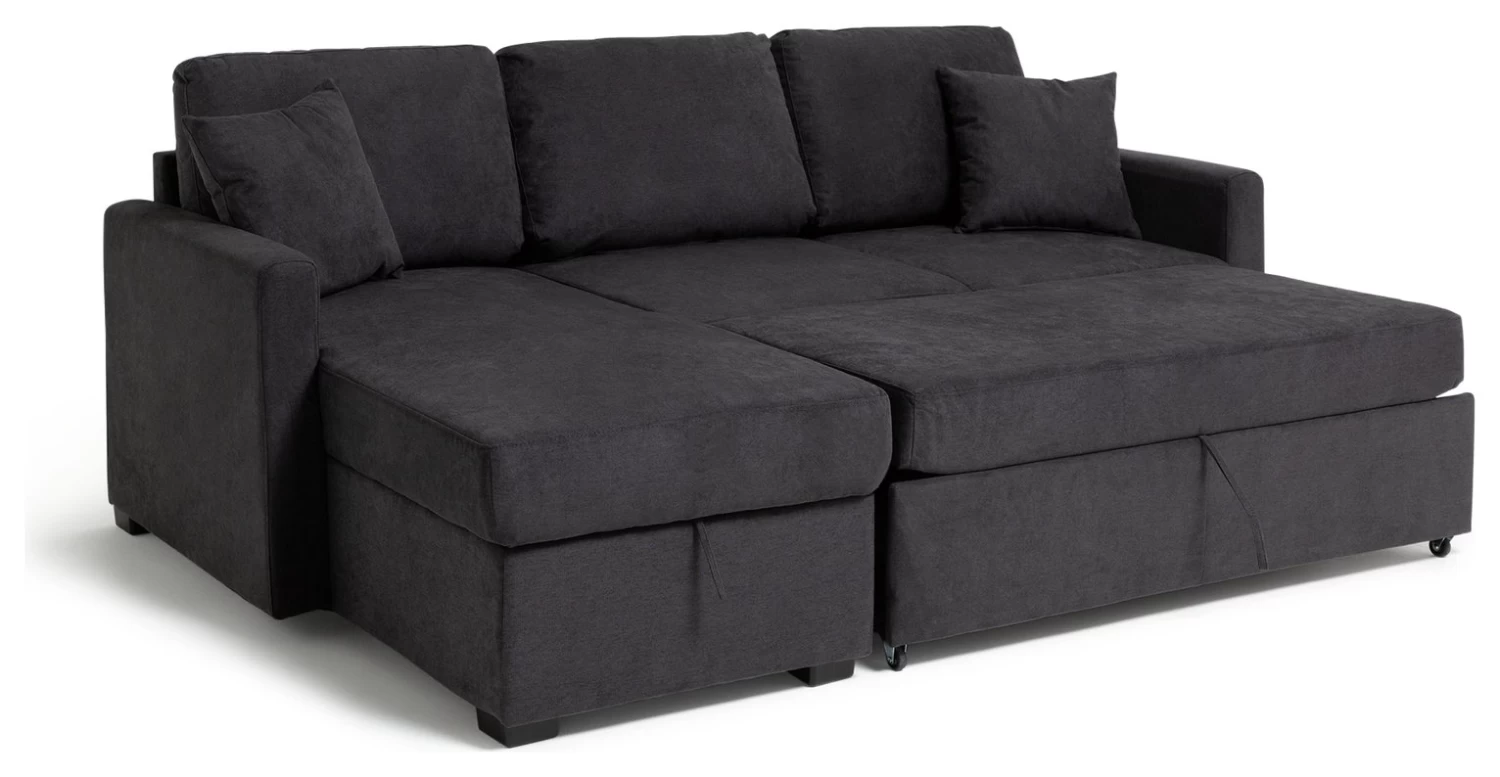 Habitat Reagan Left Corner Chaise Sofa Bed - Charcoal 7 Habitat Reagan Left Corner Chaise Sofa Bed - Charcoal - Image 5