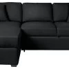 Habitat Reagan Corner Chaise Faux Leather Sofa Bed - Black -Habitat 6997722 R Z001A