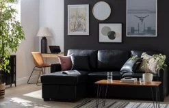 Habitat Reagan Corner Chaise Faux Leather Sofa Bed - Black 12 Habitat Reagan Corner Chaise Faux Leather Sofa Bed - Black -Habitat 6997722 R Z001C