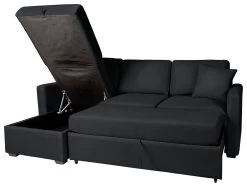 Habitat Reagan Corner Chaise Faux Leather Sofa Bed - Black 15 Habitat Reagan Corner Chaise Faux Leather Sofa Bed - Black -Habitat 6997722 R Z002A