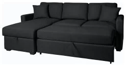 Habitat Reagan Corner Chaise Faux Leather Sofa Bed - Black 16 Habitat Reagan Corner Chaise Faux Leather Sofa Bed - Black -Habitat 6997722 R Z003A
