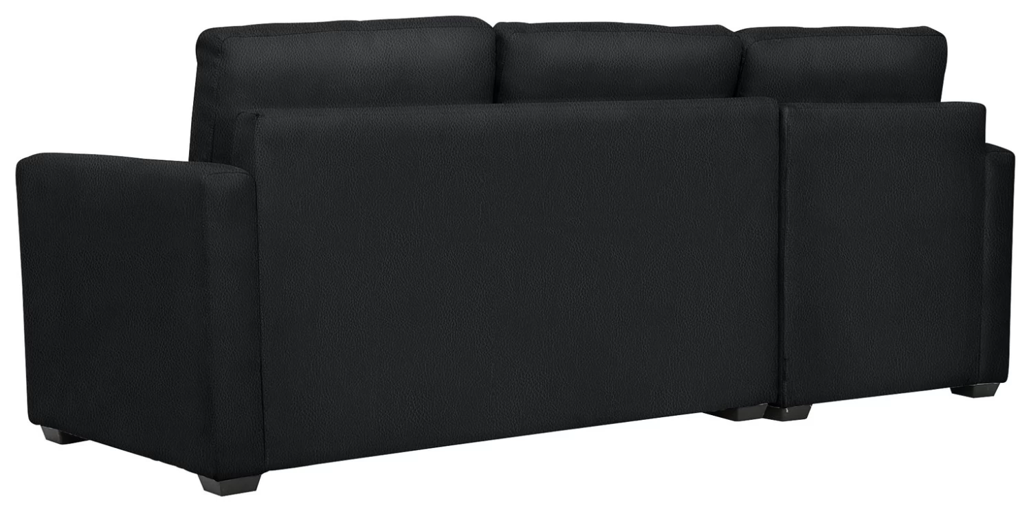 Habitat Reagan Corner Chaise Faux Leather Sofa Bed - Black 9 Habitat Reagan Corner Chaise Faux Leather Sofa Bed - Black - Image 7