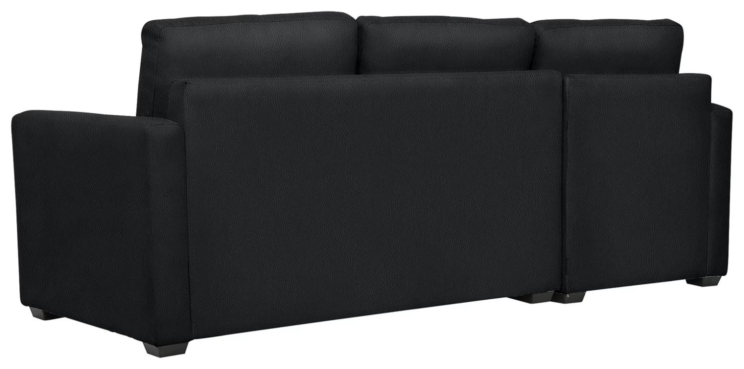 Habitat Reagan Corner Chaise Faux Leather Sofa Bed - Black 10 Habitat Reagan Corner Chaise Faux Leather Sofa Bed - Black - Image 8