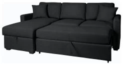 Habitat Reagan Corner Chaise Faux Leather Sofa Bed - Black 19 Habitat Reagan Corner Chaise Faux Leather Sofa Bed - Black -Habitat 6997722 R Z007A