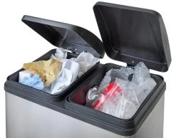 Habitat 55 Litre 2 Compartment Recycling Bin - Steel -Habitat 7007068 R Z005A