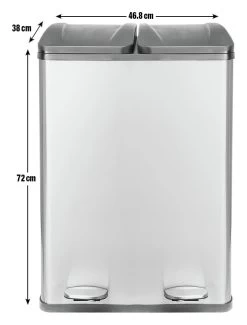 Habitat 55 Litre 2 Compartment Recycling Bin - Steel -Habitat 7007068 R Z020A