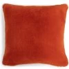 Habitat Plain Faux Fur Cushion - Burnt Orange - 43X43cm -Habitat 7048663 R Z001A