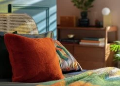 Habitat Plain Faux Fur Cushion - Burnt Orange - 43X43cm 8 Habitat Plain Faux Fur Cushion - Burnt Orange - 43X43cm -Habitat 7048663 R Z001C