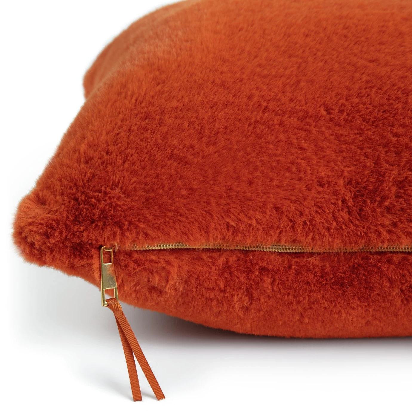Habitat Plain Faux Fur Cushion - Burnt Orange - 43X43cm 7 Habitat Plain Faux Fur Cushion - Burnt Orange - 43X43cm - Image 5