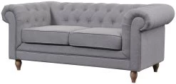 Habitat Chesterfield Fabric 2 Seater Sofa - Light Grey -Habitat 7049033 R Z002A