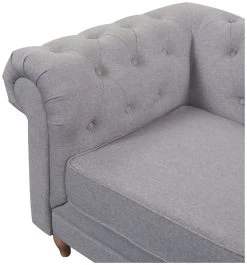 Habitat Chesterfield Fabric 2 Seater Sofa - Light Grey -Habitat 7049033 R Z003A