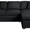 Habitat Reagan Corner Chaise Faux Leather Sofa Bed - Black -Habitat 7067668 R Z001A