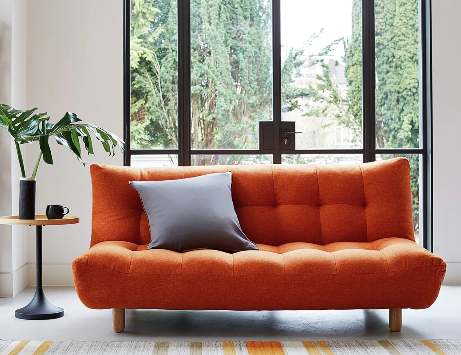 Habitat Kota Fabric Clic Clac Sofa Bed - Black And White 4 Habitat Kota Fabric Clic Clac Sofa Bed - Black And White - Image 2