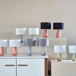 Habitat Maya Pair Of Touch Table Lamps - Copper & Cream -Habitat 7157097 R Z010C