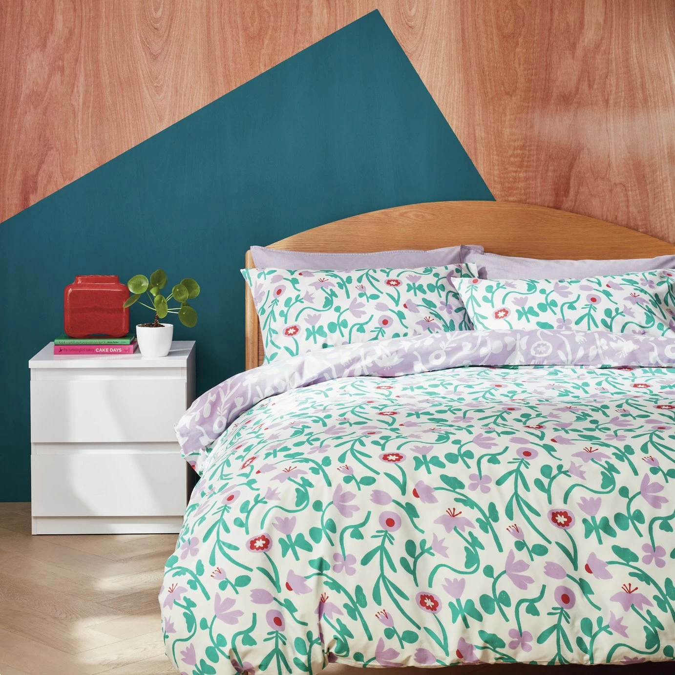 Habitat 180TC Floral Green & Pink Bedding Set - Single 3 Habitat 180TC Floral Green & Pink Bedding Set - Single