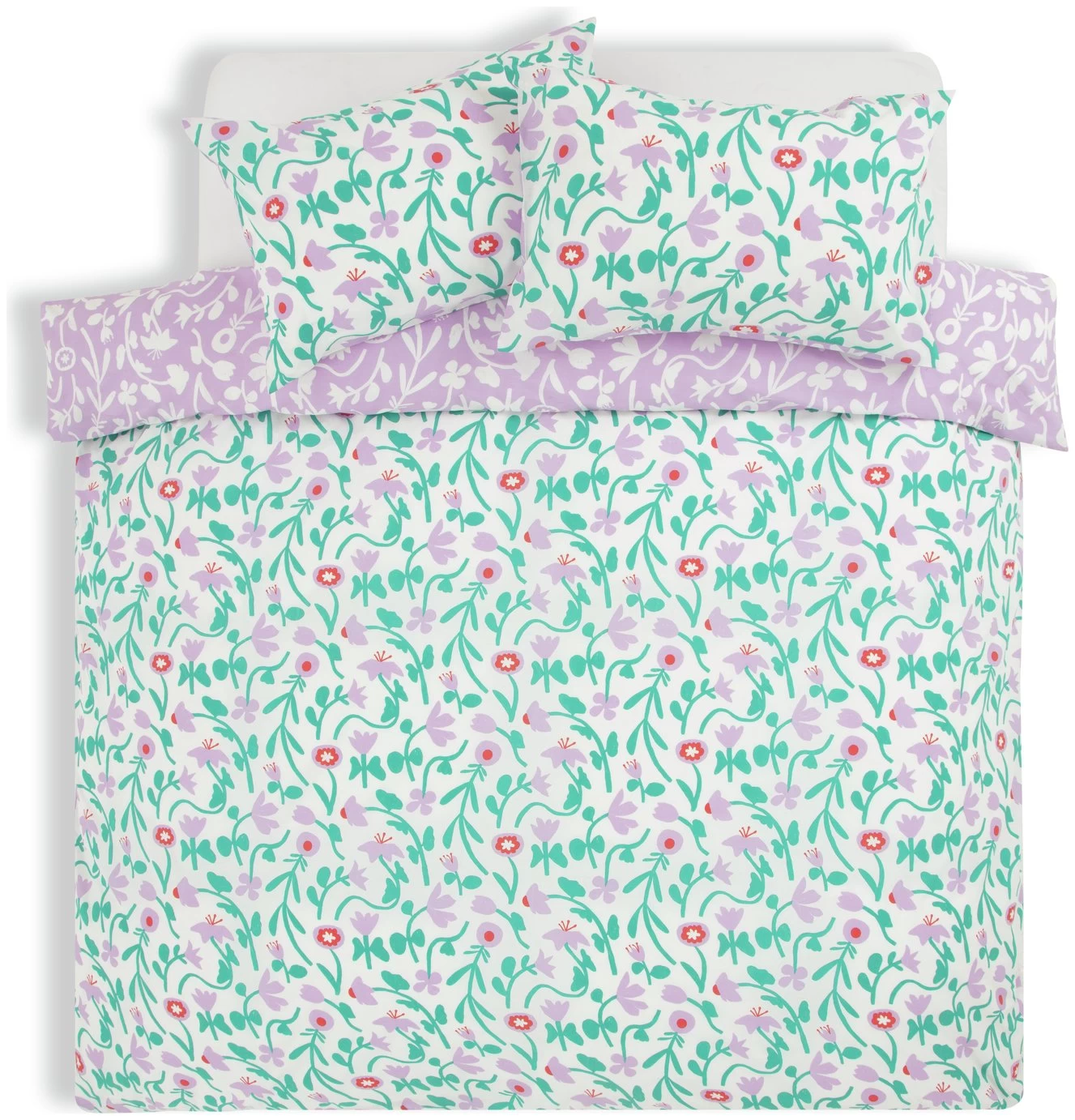 Habitat 180TC Floral Green & Pink Bedding Set - Single 5 Habitat 180TC Floral Green & Pink Bedding Set - Single - Image 3