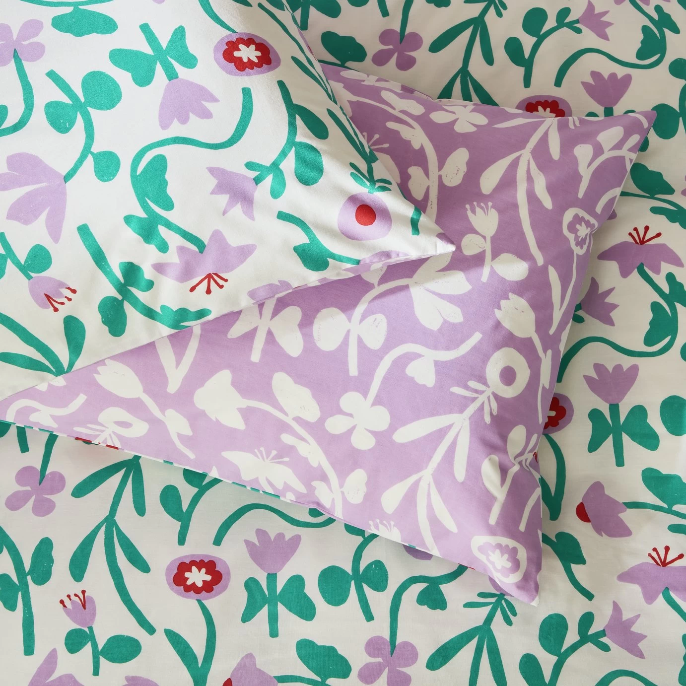 Habitat 180TC Floral Green & Pink Bedding Set - Single 6 Habitat 180TC Floral Green & Pink Bedding Set - Single - Image 4