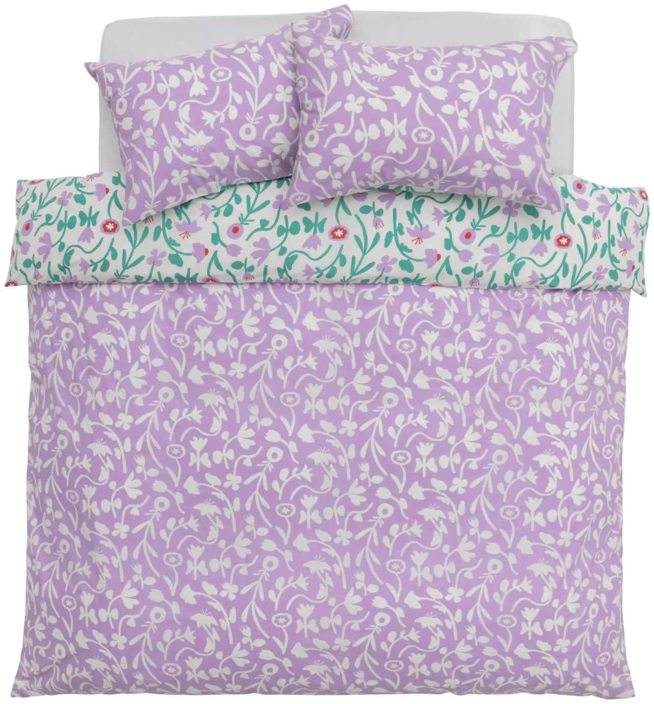 Habitat 180TC Floral Green & Pink Bedding Set - Single 7 Habitat 180TC Floral Green & Pink Bedding Set - Single - Image 5