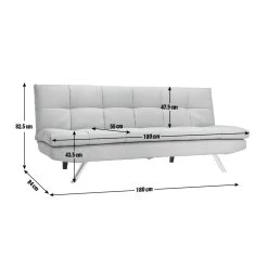 Habitat Nolan Fabric Clic Clac Sofa Bed - Light Grey -Habitat 7233227 R Z020A