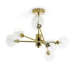 Habitat Glam 6 Light Glass Ceiling Light – Gold -Habitat 7835340 R Z002A