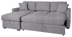 Habitat Reagan Left Corner Storage Sofa Bed - Grey -Habitat 7842766 R Z007A