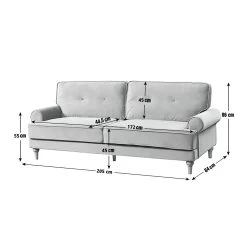 Habitat Vienna Velvet 3 Seater Sofa - Rose -Habitat 7896664 R E001