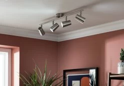 Habitat Brushed Chrome 4 Light Spotlight Bar -Habitat 7911525 R Z003C