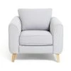 Habitat Cooper Fabric Armchair - Light Grey -Habitat 7956377 R Z001A