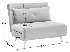 Habitat Roma Small Double Velvet Chair Bed - Charcoal -Habitat 7995541 R E001