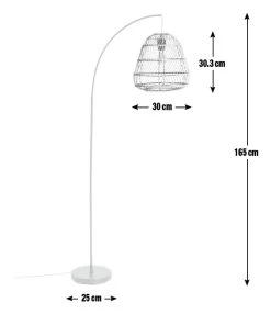 Habitat Rattan Arc Floor Lamp - Cream And Black -Habitat 8024789 R Z017A