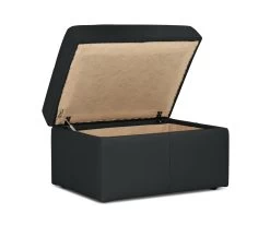 Habitat Gabe Leather Storage Footstool - Black 8 Habitat Gabe Leather Storage Footstool - Black -Habitat 8062284 R Z003A