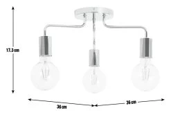 Habitat Rayner Steel 3 Light LED Flush Ceiling Light -Chrome -Habitat 8113621 R E001
