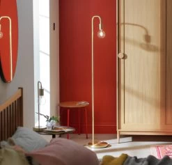 Habitat Rayner Floor Lamp - Brass -Habitat 8172648 R Z002C