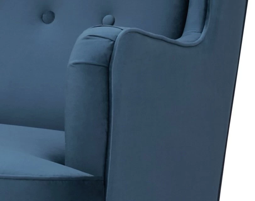 Habitat Callie Velvet Wingback Chair - Petrol Blue 6 Habitat Callie Velvet Wingback Chair - Petrol Blue - Image 4