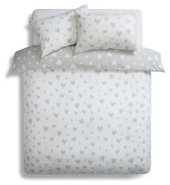 Habitat Hearts Grey & White Bedding Set - Single -Habitat 8291251 R Z002A