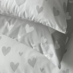 Habitat Hearts Grey & White Bedding Set - Single -Habitat 8291251 R Z003A