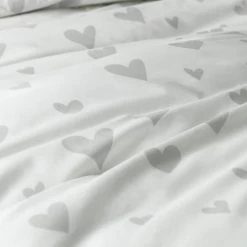 Habitat Hearts Grey & White Bedding Set - Single -Habitat 8291251 R Z007A