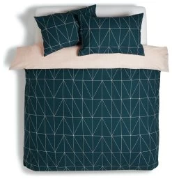 Habitat Geo Teal & Blush Reversible Bedding Set - Single -Habitat 8299947 R Z002A