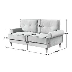 Habitat Vienna Velvet 2 Seater Sofa - Rose 12 Habitat Vienna Velvet 2 Seater Sofa - Rose -Habitat 8340298 R E001